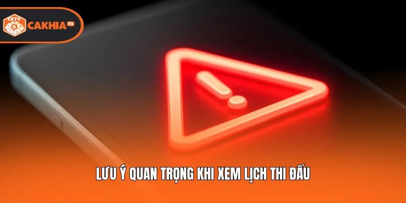 Lưu ý quan trọng khi xem lịch thi đấu